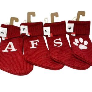 Target Wondershop Knit Monogram Alphabet Christmas Stocking 20" Red Various